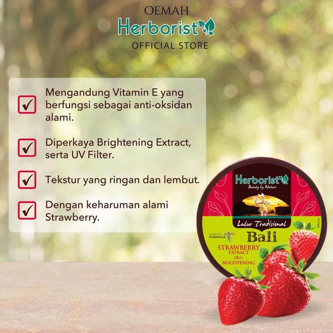Herborist Lulur Bali Tradisional 100gr / 200gr | Herboris Lulur Bali-Lulur - STRAWBERRY