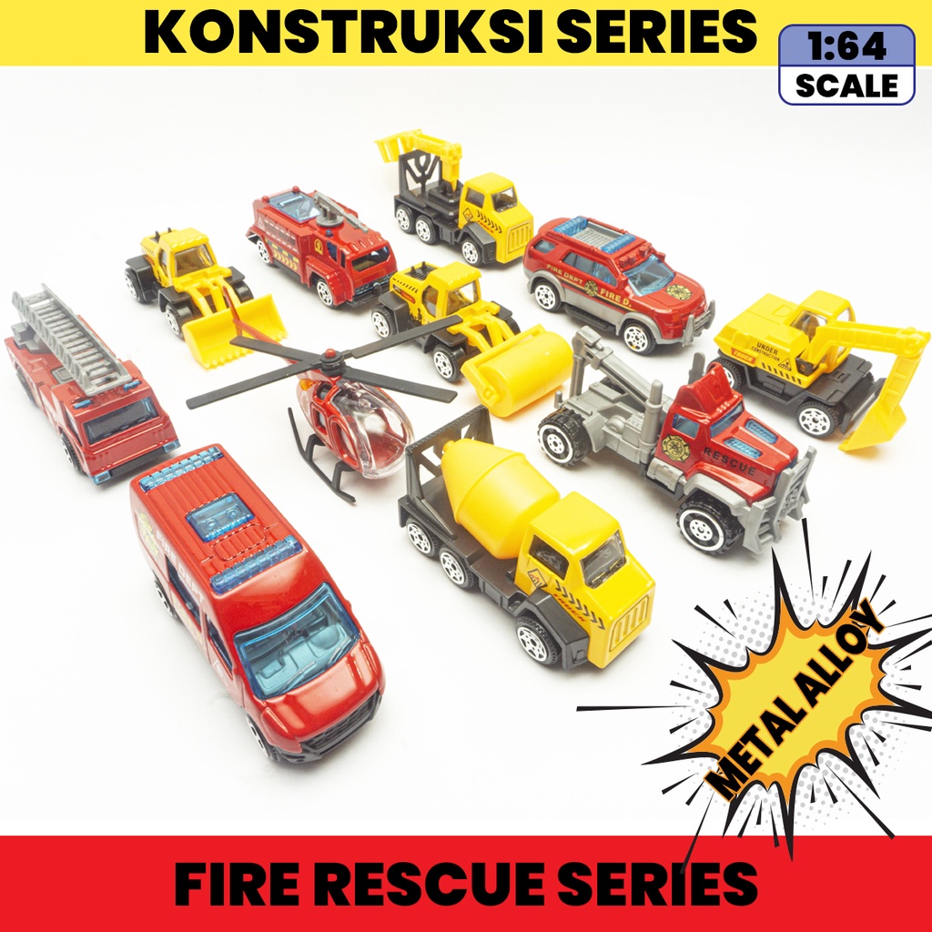 Diecast Metal Alloy Kontruksi Set Working Truck Series Skala 1:64