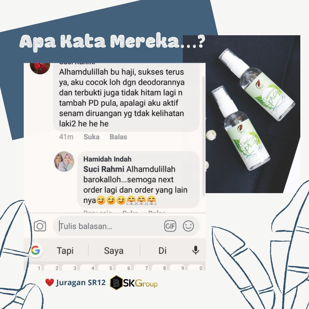 SR12 DEODORANT SPRAY - DEODORAN HERBAL/ALAMI PENGHILANG BAU BADAN/KETIAK SR 12 BPOM BEST SELLER!!!