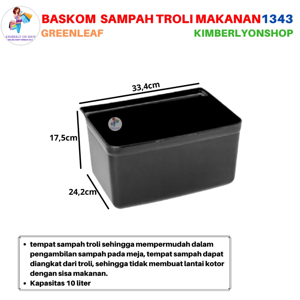 Baskom Sampah Kecil Trolley Compania 10 Liter 1343 Green Leaf