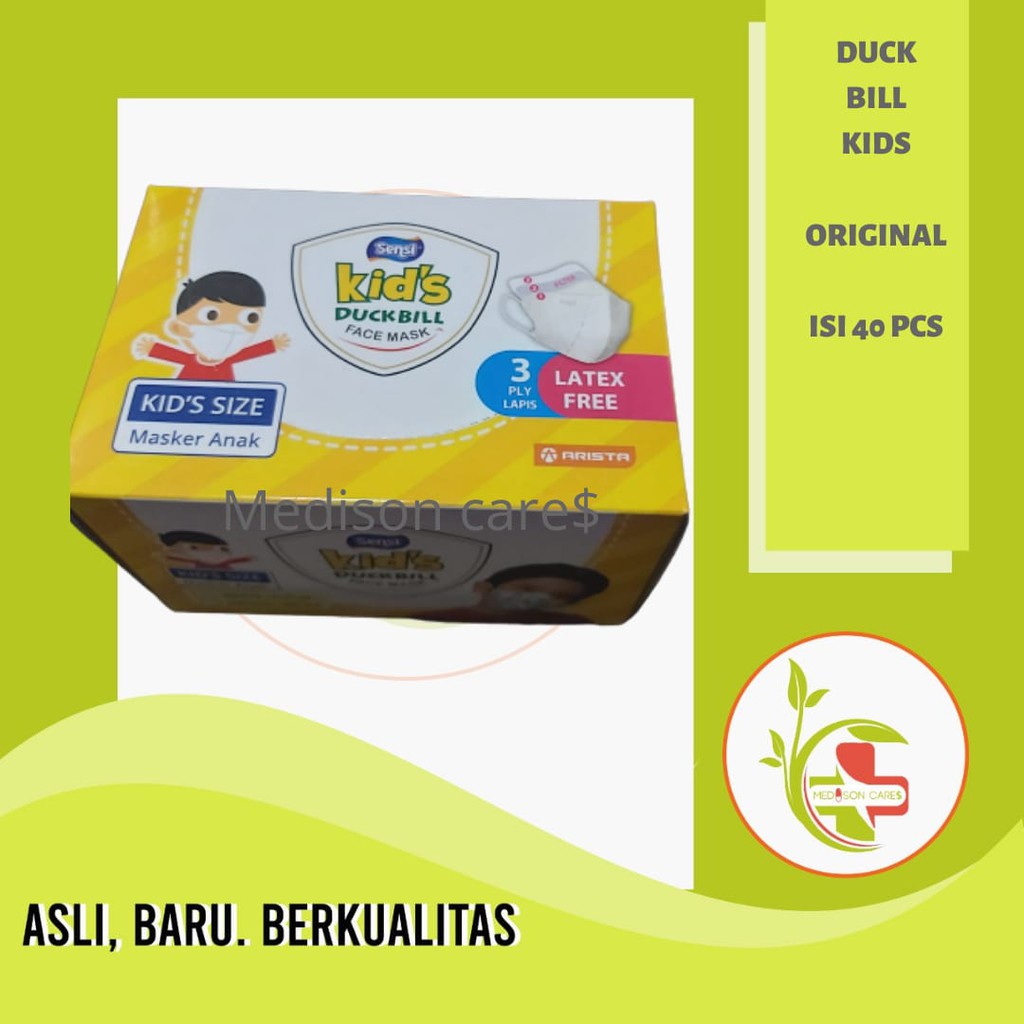 sensi KIDS DUCKBILL masker original 3ply | isi 40 pieces kuning