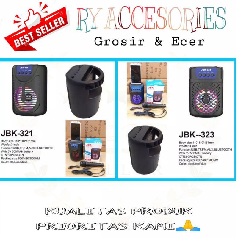 RY - Speaker JBK-321 JBK-323 Bluetooth TWS LED - Wireless speaker JBK-321 JBK-323 LED