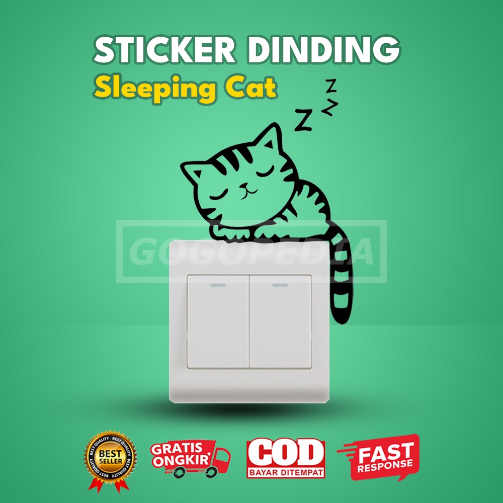 STIKER DINDING / WALLPAPER DINDING - SLEEPING CAT