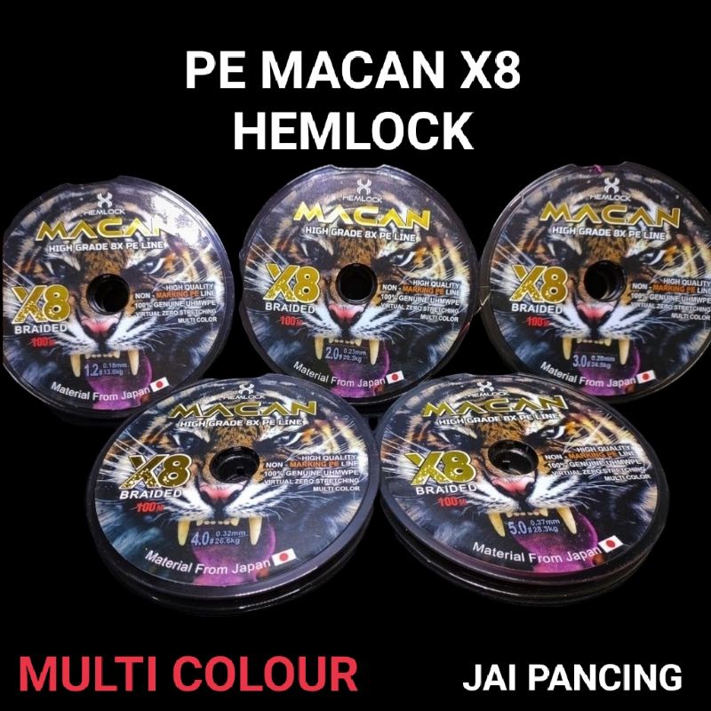 SENAR PE MACAN HEMLOCK X8 100M