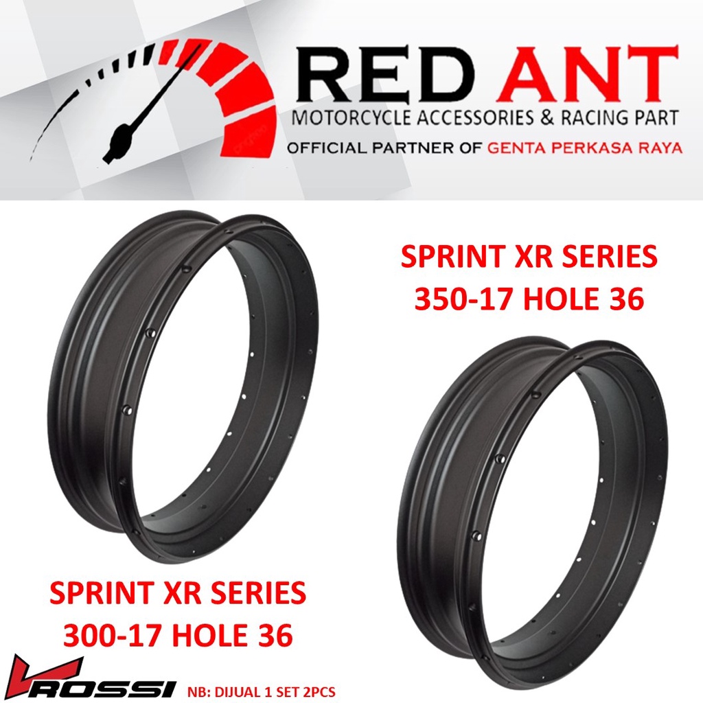 Velg Rossi Sprint XR 300-17 + 350-17 Hole 36 1 Set Depan dan Belakang