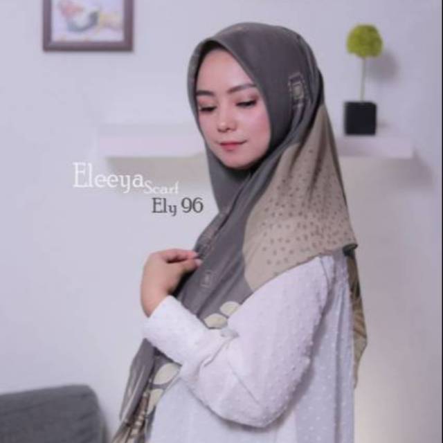 HIJAB SEGIEMPAT MOTIF ELY 96 || Eleeya Scarf