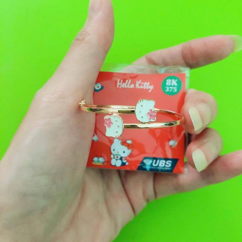 Gelang bangle anak hello kitty 1badan, 2 kepala dan love UBS kadar 8k/375