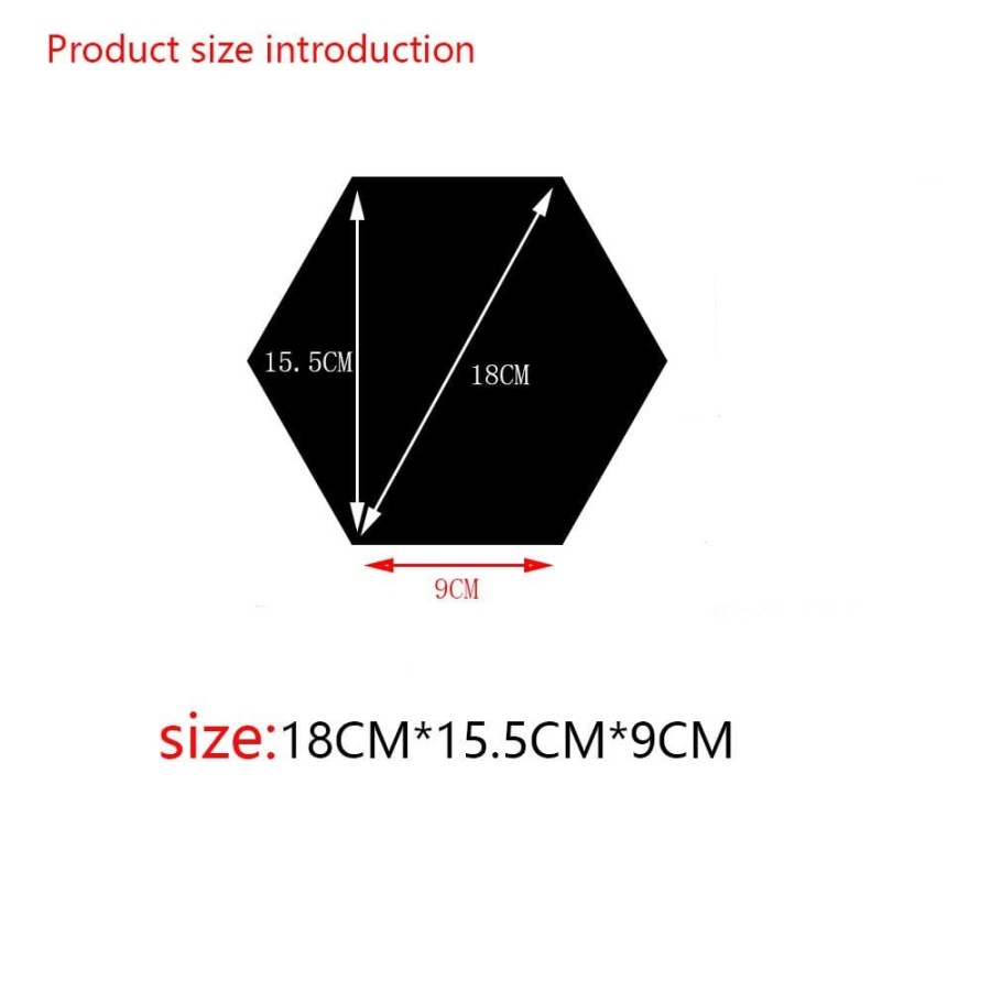 (Asli Kaca) Cermin Kaca Hexagonal Mirror Hiasan Dinding Sticker Kaca