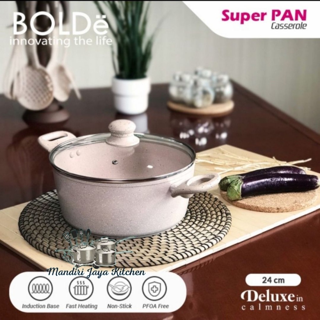 Panci Casserole 24CM + Lid Granite Coating - BOLDe