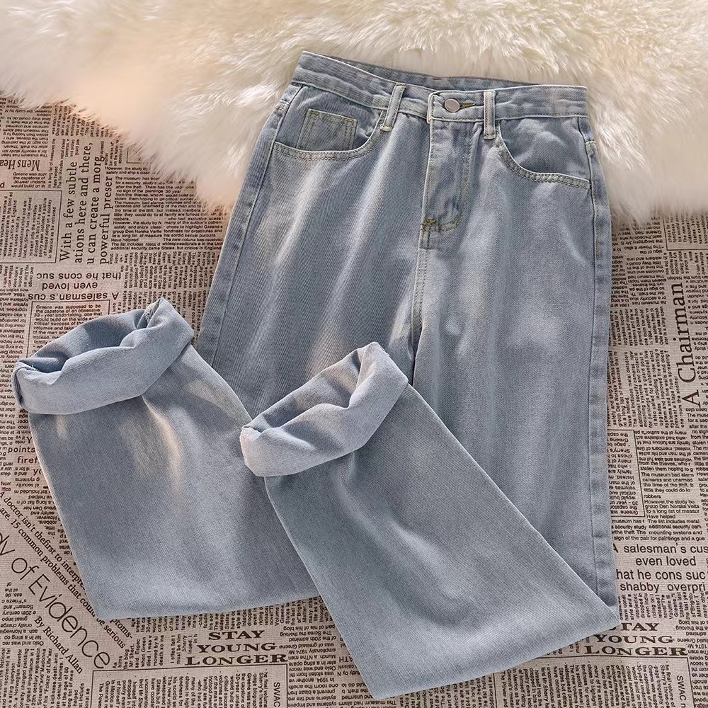 celana jeans wanita terbaru highwaist kulot jeans biru muda