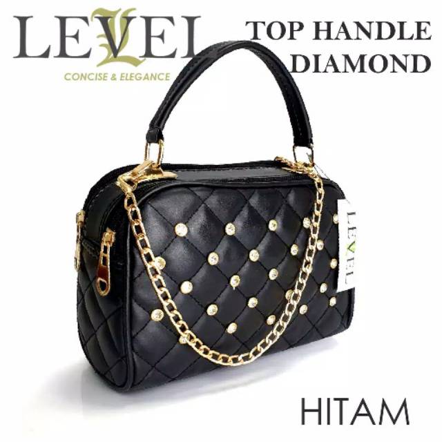 Tas selempang top handle wanita level kerang diamond murah