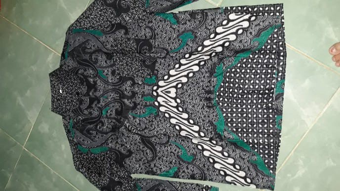 Couple Copel Batik, Baju Couple Pasangan, Set Keluarga Ibu Anak Dan Ayah Motif Dimensi Abu