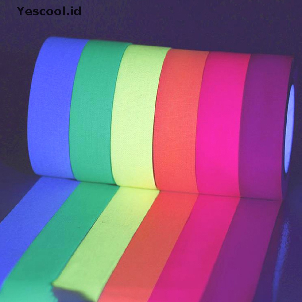 【Yescool】 UV Reactive Tape Blacklight Fluorescent Tape Glow in The Dark Neon Gaffer .