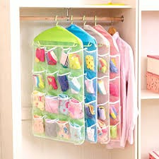 Pouch Hanging Organizer 16 Sekat Hanging Organizer 16 Slot Gantungan Pakaian Dalam, Manset, Kaus Kaki