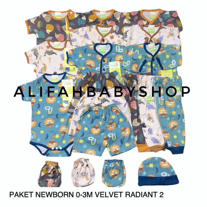 (BISA COD) Paket Newborn 0-3 Bulan Velvet Junior (Baju Bayi Velvet Junior) - 0-3m Radiant 2