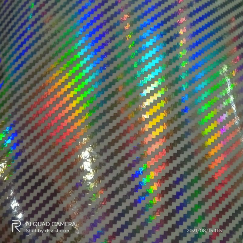 SKOTLET STICKER  KARBON  3D PUTIH TRANSPARAN BENING HOLOGRAM