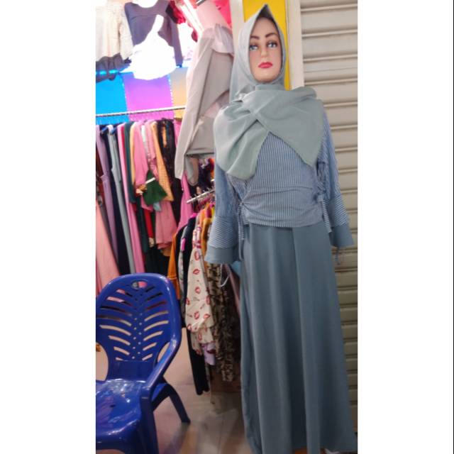 Gamis kombinasi salur