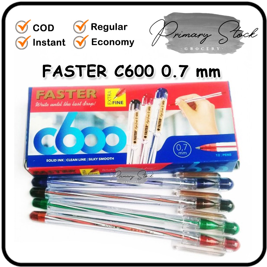 

Pulpen Faster C600 Bulpen Bolpoin 0.7 mm Extra Fine