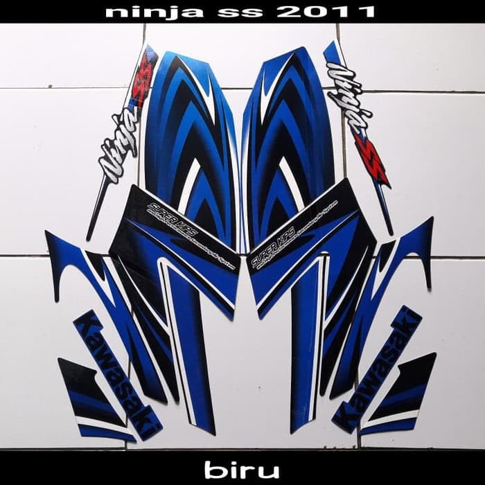 stiker motor ninja ss 2011 biru