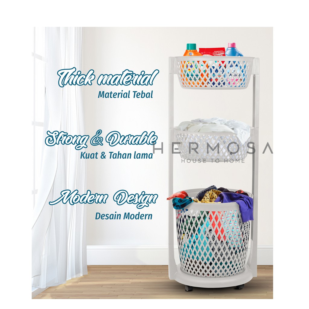 ROVEGA Rak Pakaian / Basket Laundry Baju Serbaguna Susun 3 RLB 350 / RLB 300 Termurah Expedisi
