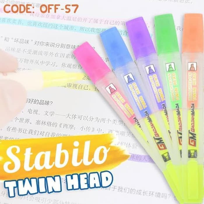 

NAzlaStore ALAT TULIS HIGHLIGHTER PEN TWIN HEAD . Stabilo dua warna