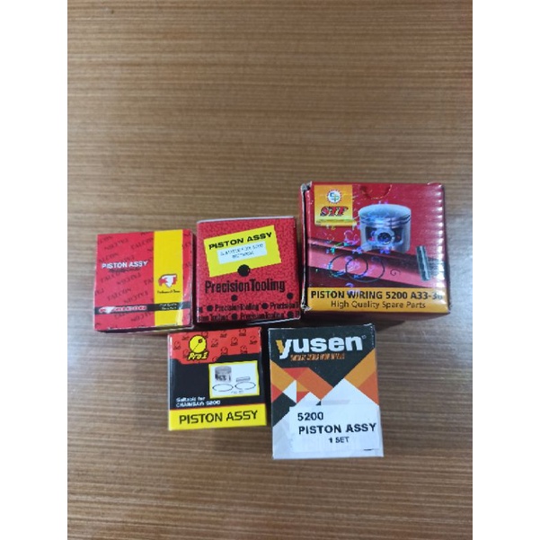 Piston Assy Tipe 52 PRO1 STP YUSEN FALCON PRECISIONTOOLING Sparepart Chainsaw 5200