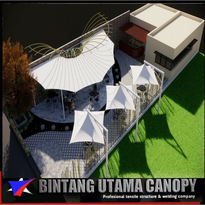 Kanopi Membrane Jakarta - Canopy Membran - Membrane Agtex - Tenda Membrane - Atap Membrane - Kanopi