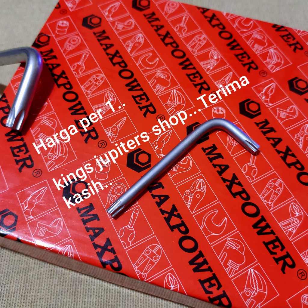 MAXPOWER KUNCI L T30 BINTANG T30 SEGI 6 PADAT DAPAT 1 SAJA UKURAN L T30 BINTANG MAXPOWER