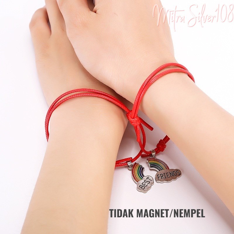 [MS108] GL 18 - Gelang Couple 2pcs Bestie ( TIDAK MAGNET/NEMPEL ) Sahabat Bestie Pasangan Pria Wanita Aksesoris Tangan