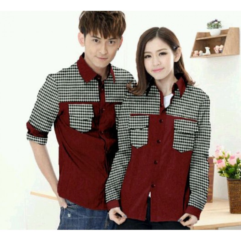 Pocket Square Maroon - Baju couple / kemeja couple / baju kemeja couple