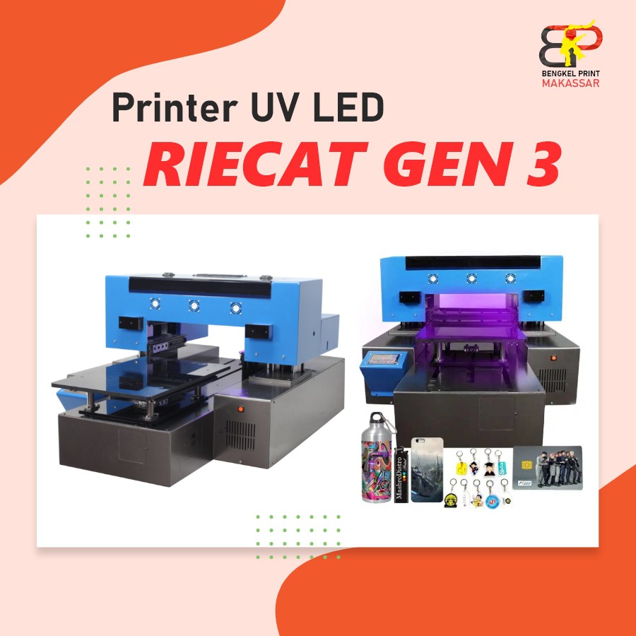 Mesin Printer UV LED RIECAT Gen.3 Media Flatbad & Circle