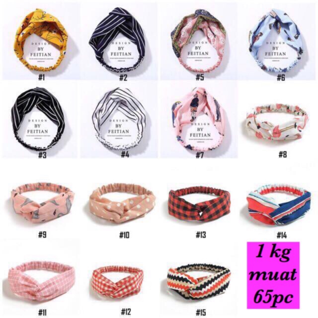 Bandana Simpul Twist Elastis Ala Korea Untuk Wanita / Bando Bandana