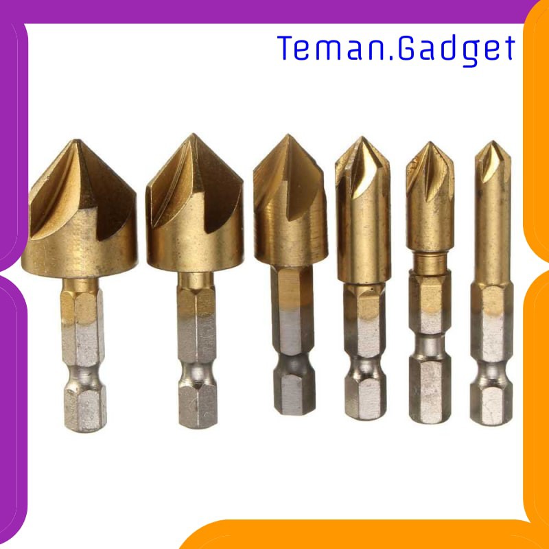 TG-DE123 Mata Bor Drill Bit Countersink HSS 6-19mm 6 PCS - BT3