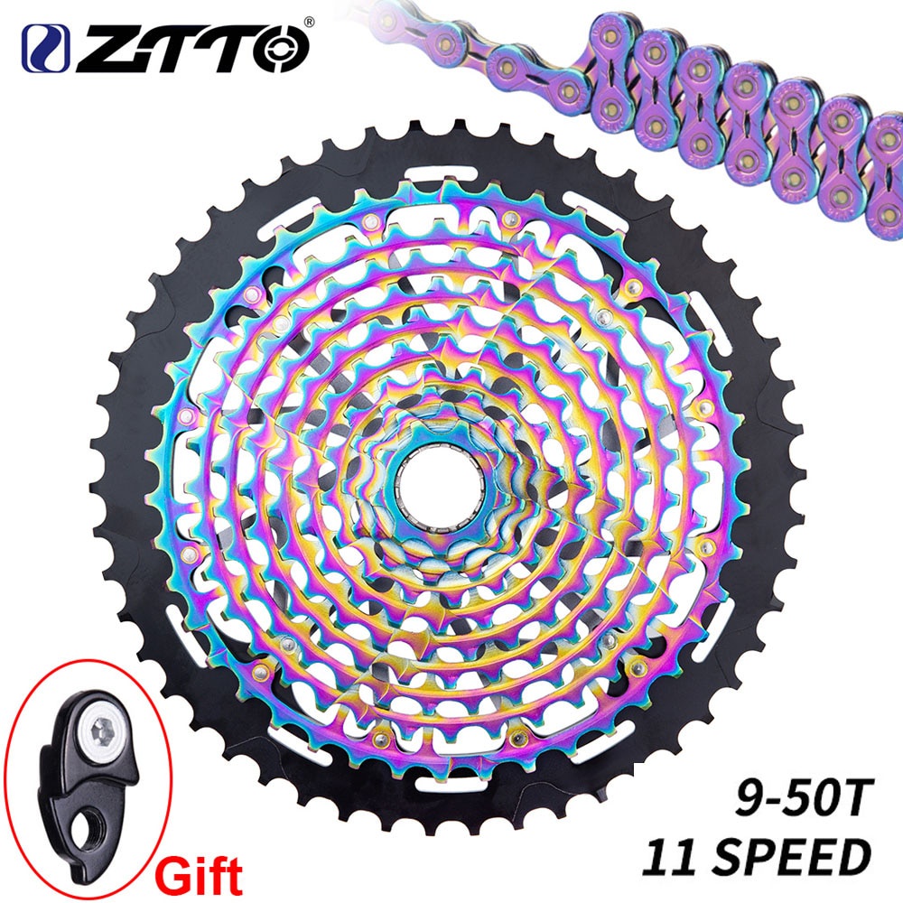 PREORDER ZTTO MTB 11 Speed 9-50T Bicycle Cassette ULT 11s 9T XD Hub Rainbow Full steel Mountain Bike 11speed Flywheel Sprocket