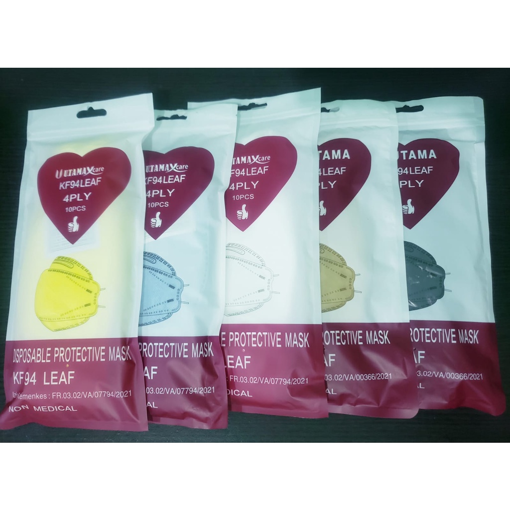 UTAMA Masker Disposable Mask KF94 Leaf 4ply Earloop