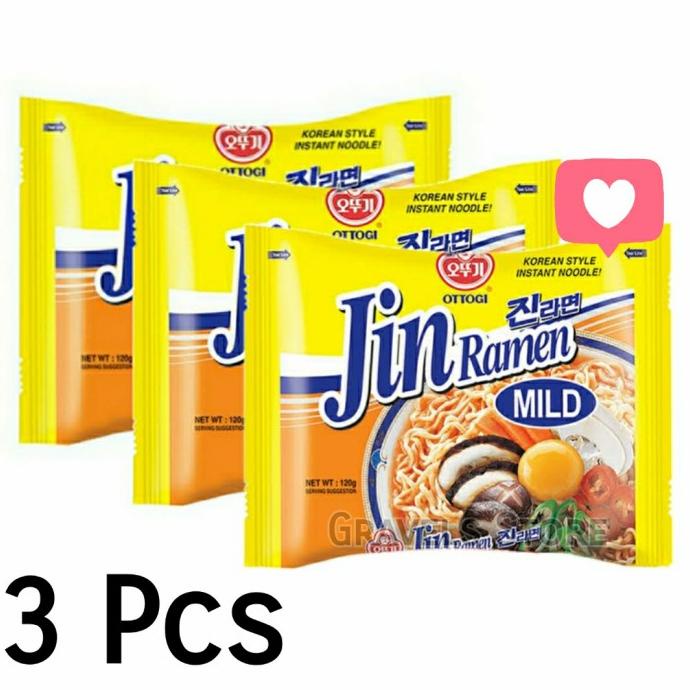 

[Bundling 3 Pcs] Ottogi Jin Mild Ramen - Ramyun Kuah ala Korea