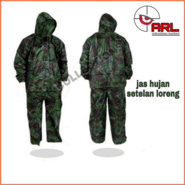 Jas hujan loreng TNI malvinas/jas hujan army/mantel hujan tactical outdoor