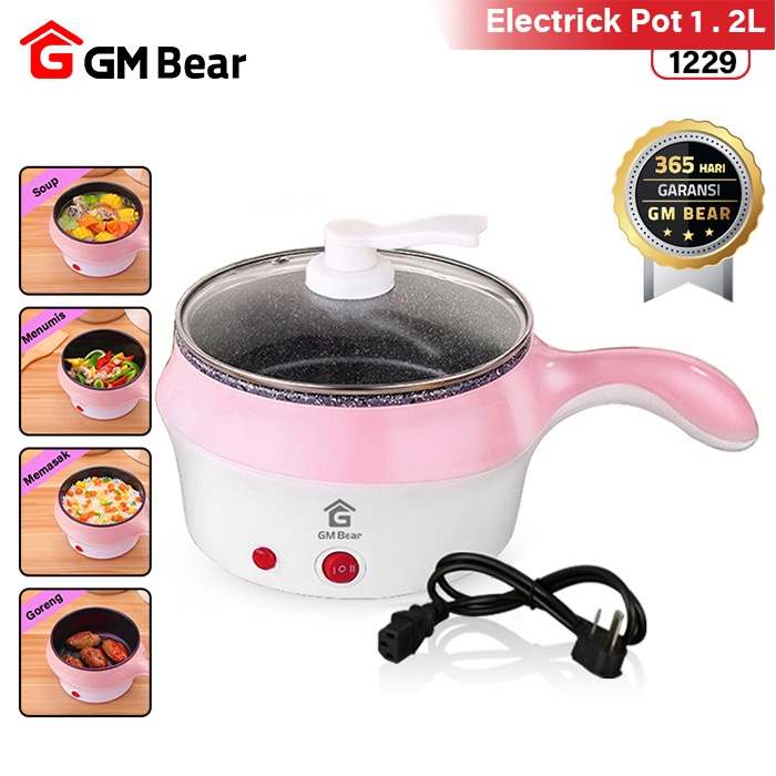 GM Bear Panci Listrik Serbaguna 1.2L P0259 - Electric Cooking Pot