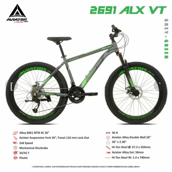 Sepeda Gunung MTB Aviator ALX 26 inch Alloy VT