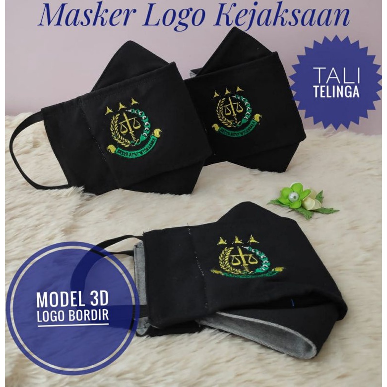 masker 3D logo kejaksaan bordir