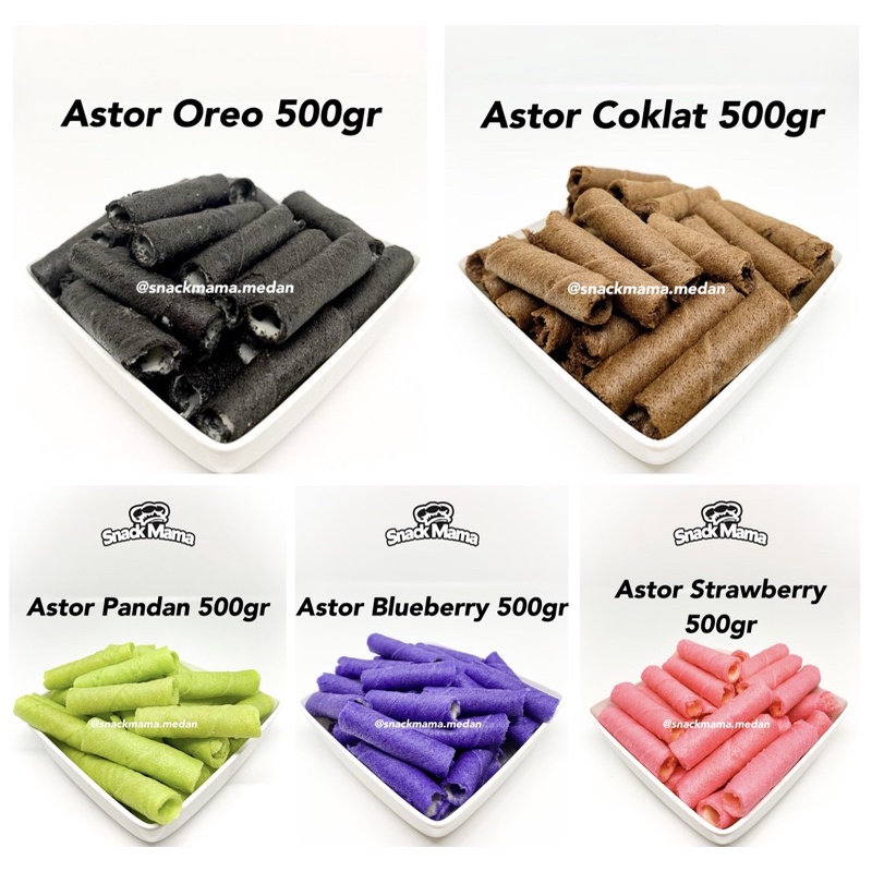 [500GR] MINI ASTOR WAFER OREO / COKLAT / PANDAN / BLUEBERRY / STRAWBERRY