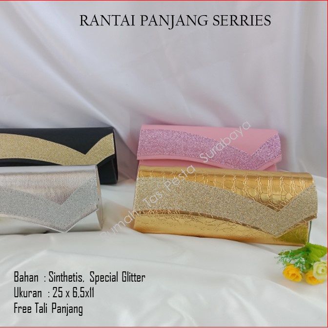 Tas Imut,Tas Kondangan,Tas Gliter,TAS RANTAI PANJANG HITAM