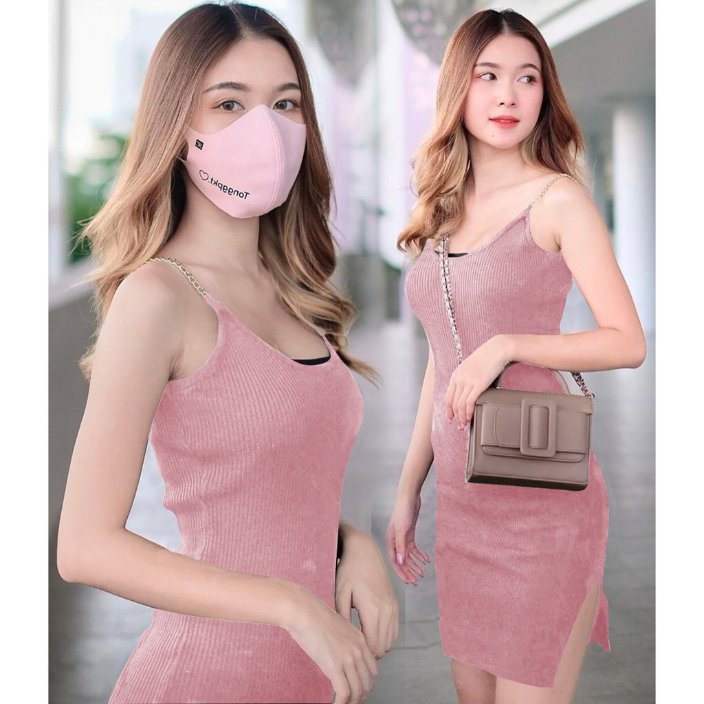 WSE390 - Dress Rajut Slite Rantai Dress Rajut Wanita Dress Wanita SexyL-XL LD 100-120 PJ 110 CM PREMIUM QUALITY