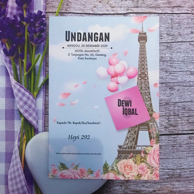 READY STOCK !!! BLANKO UNDANGAN MENARA EIFEL I HEPI 292