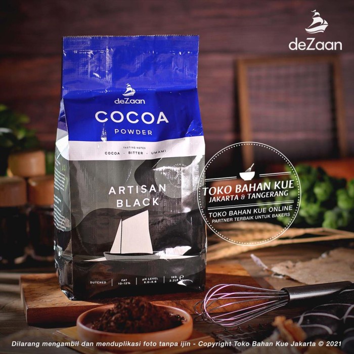 DeZaan - Pure CocoaPowder Artisan Black 1kg Coklat Bubuk Hitam