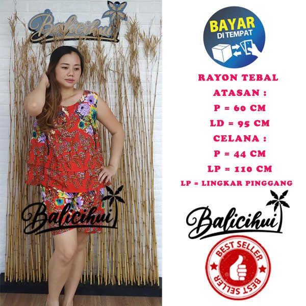 Balicihui Setelan Susun Bali Piyama Tidur Bali Baju Tidur baju santai wanita setelan tidur
