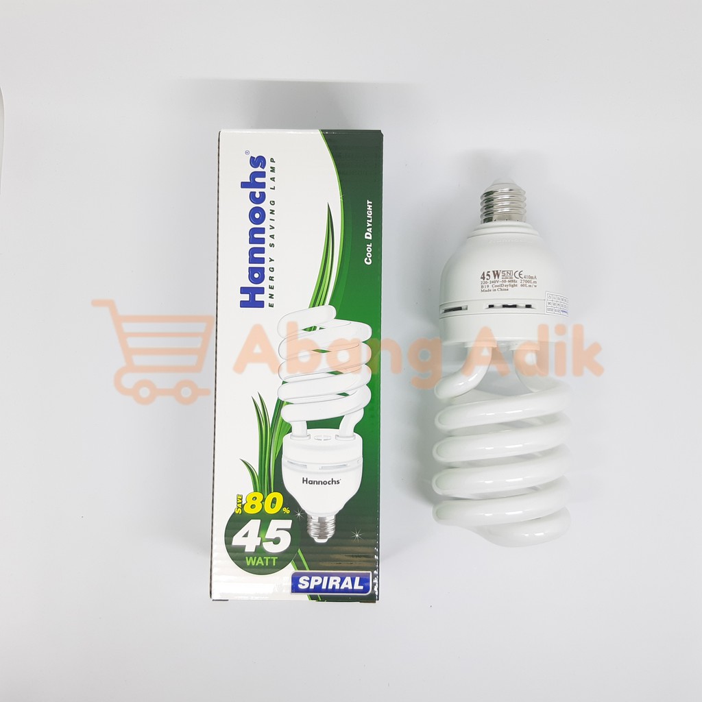 LAMPU SPIRAL HANNOCHS 45 WATT lampu ulir tornado 45w w