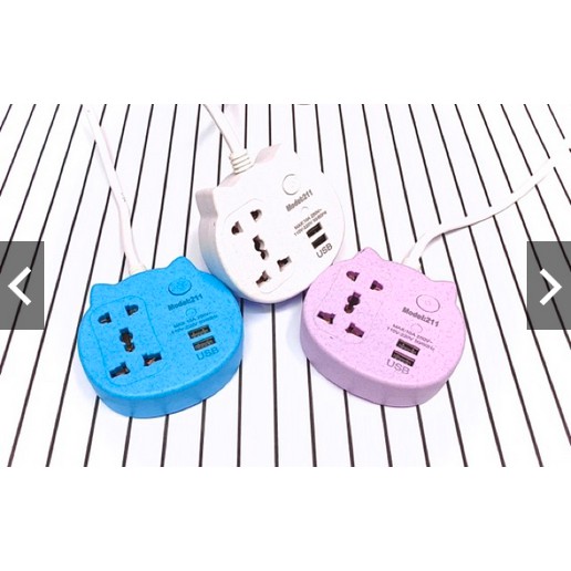 Stop Kontak USB Kabel Serbaguna Multiguna Panjang 2 Meter Original Power Socket 3 Colokan 211