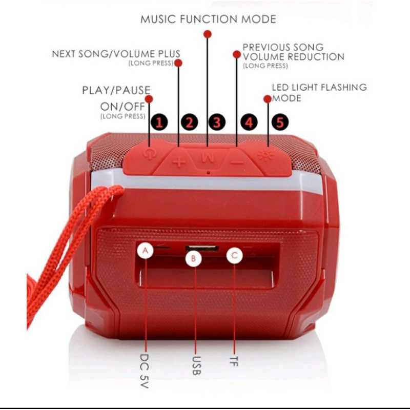 Speaker Bluetooh TG162 Wireless Lampu LED Mini Speaker Mini Super Bass TG 162 Speaker Aktif