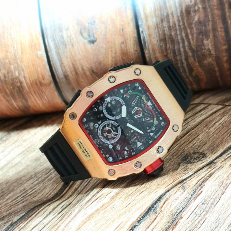 Jam Tangan Pria Richrad Mile RM 7999 Mclaren Crono Tanggal Aktif - Free Box Batre Cadangan Original